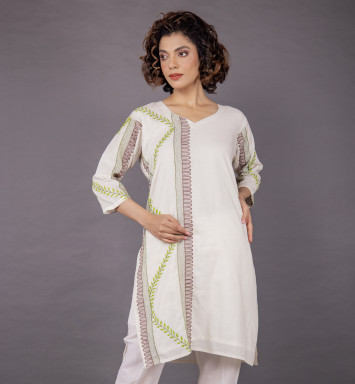 Prakritik One Side Embroidered Kurta Set with Dupatta