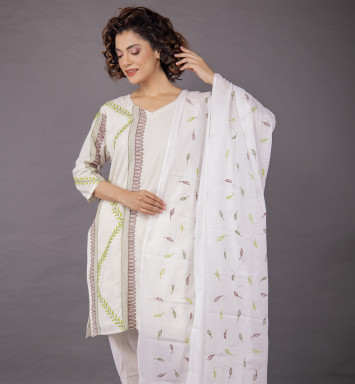 Prakritik One Side Embroidered Kurta Set with Dupatta